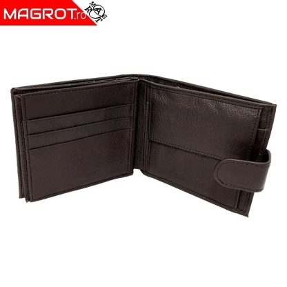 Portofel barbatesc, din piele naturala Hassion 7137, maro, Magrot - imagine 5