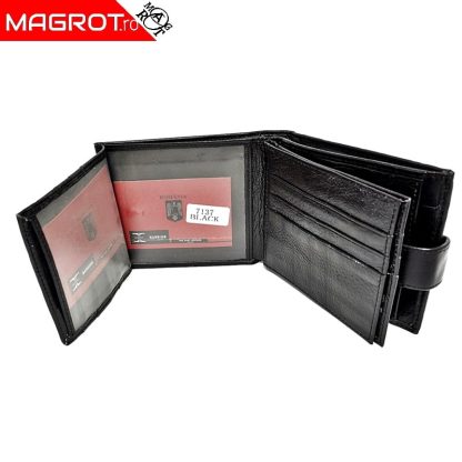 Portofel barbatesc, Hassion 7137, black, din piele naturala - imagine 3