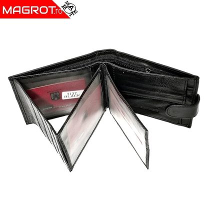 Portofel barbatesc, Hassion 7137, black, din piele naturala - imagine 2