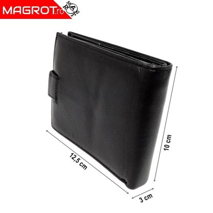 Portofel barbatesc, Hassion 7137, black, din piele naturala - imagine 6