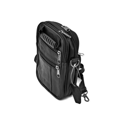 Borseta de mana si umar, din piele naturala neagra 18 x14 cm Magrot 13973 - imagine 3
