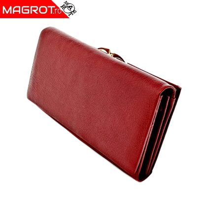 Portofel dama din piele naturala A-03 rosu original Hassion - Magrot 13765 - imagine 7