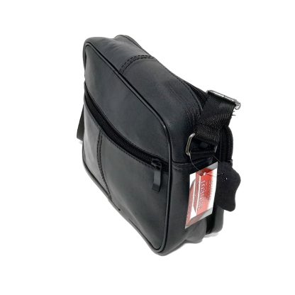 Borseta barbateasca de umar ,din piele naturala, neagra, 21/17 cm, Magrot 13851 - imagine 4