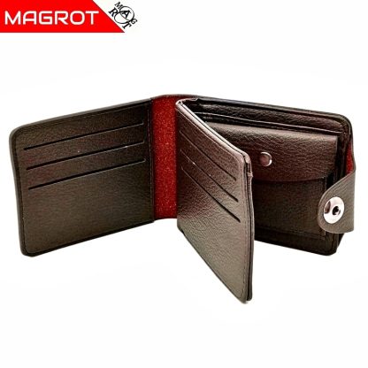 Portofel Volkswagen barbatesc, maro brun, din piele, MAGROT 919 - imagine 2