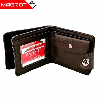 Portofel Volkswagen barbatesc, maro brun, din piele, MAGROT 919 - imagine 3