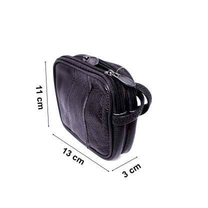 Borseta mica de mana,, din piele naturala, 13/11 negru, Magrot, 2311 - imagine 4