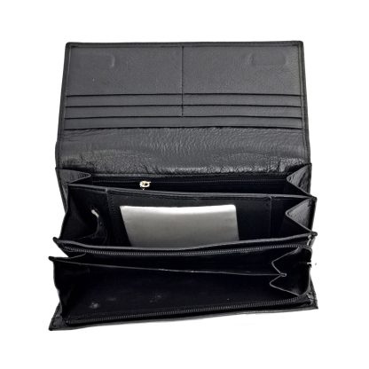 Portofel dama din piele naturala negru, original Hassion A05 - Magrot 13938 - imagine 4