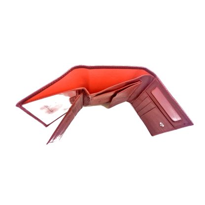 Portofel dama, din piele naturala, magrot, Hassion Z001 red - imagine 5