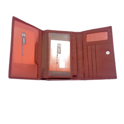 Portofel dama, din piele naturala, magrot, Hassion Z001 red - imagine 4