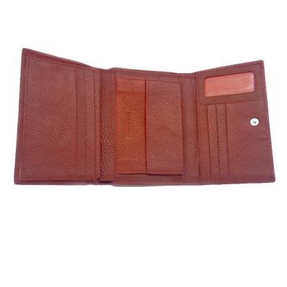 Portofel dama, din piele naturala, magrot, Hassion Z001 red - imagine 2