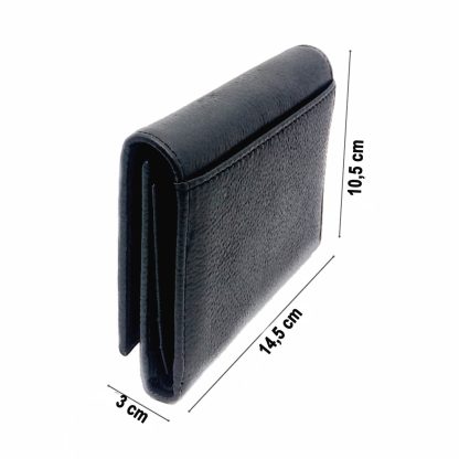 Portofel dama, din piele naturala, magrot, Hassion Z001 negru - imagine 6