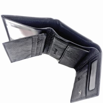 Portofel dama, din piele naturala, magrot, Hassion Z001 negru - imagine 2