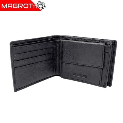 Portofel barbatesc, din piele naturala Hassion, 622 negru -20379 - imagine 4