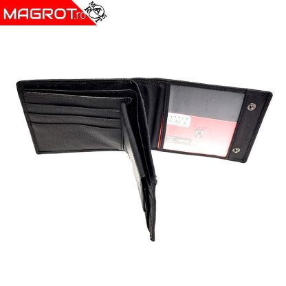 Portofel barbatesc, din piele naturala Hassion, 622 negru -20379 - imagine 2