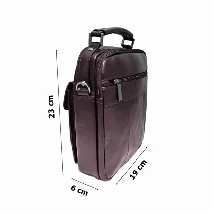Borseta Magrot de lux din piele naturala 23 x 19 maro 20155 - imagine 4