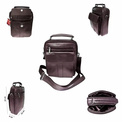 Borseta Magrot de lux din piele naturala 23 x 19 maro 20155 - imagine 6