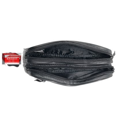 Borseta barbateasca de mana, neagra, din piele naturala,14 x 22, magrot 869 - imagine 9
