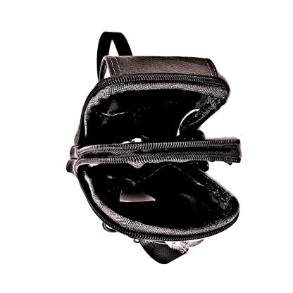 Borseta de umar si curea, din piele naturala maro, 11/18 cm, Magrot 20236 - imagine 4