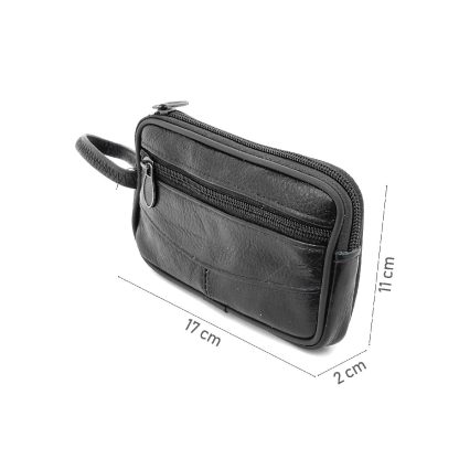 Borseta mica de mana, Magrot, din piele naturala, negru 2305 - imagine 2