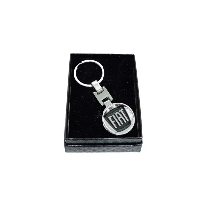 Breloc Fiat premium negru din inox 3d