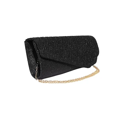 Geanta plic, pentru ocazii si petreceri, negru sclipitor, 27 x 11 cm, Magrot 20339 - imagine 2