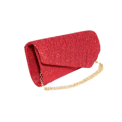 Geanta plic, pentru ocazii si petreceri, rosu sclipitor, 27 x 11 cm, Magrot 20344 - imagine 2