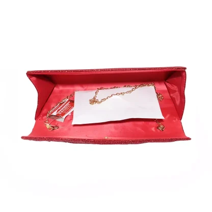 Geanta plic, pentru ocazii si petreceri, rosu sclipitor, 27 x 11 cm, Magrot 20344 - imagine 4