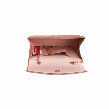 Geanta plic pentru ocazii si petreceri, roze, sclipici, 20/10 cm, Magrot 20299 - imagine 3