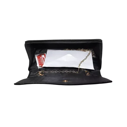 Plic poseta, pentru ocazii si petreceri, negru, catifea, 26 x 12 cm, Magrot 20367 - imagine 3