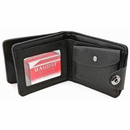 Portofel Audi barbatesc, negru din piele, MAGROT 920 - imagine 2