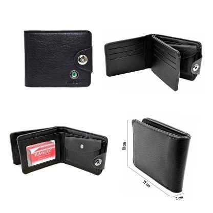 Portofel barbatesc, Skoda negru, din piele, cu sigla skoda,12 x 10 x 2 cm, Magrot 20047 - imagine 5