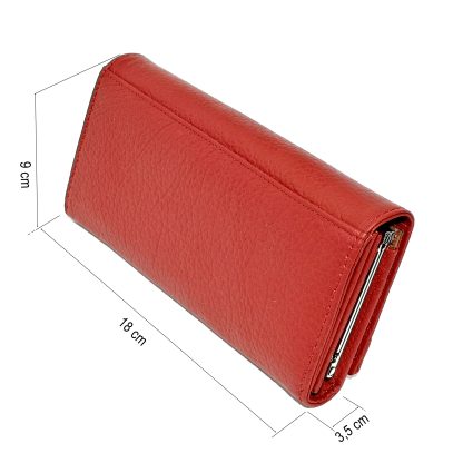 Portofel dama, din piele naturala, rosu, Magrot shop 2313 - imagine 4