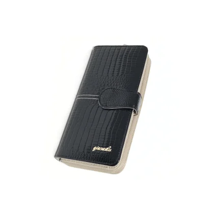 Portofel dama, negru din piele naturala lacuita Eleganță și Refinament cu Magrot 13758 - imagine 6