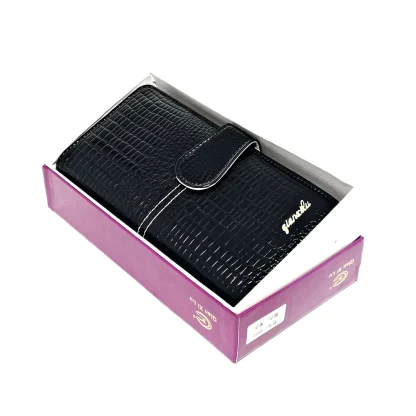 Portofel dama, negru din piele naturala lacuita Eleganță și Refinament cu Magrot 13758 - imagine 4