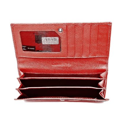 Portofel de dama, Hassion, din piele naturala,19 x 10 cm rosu inchis 1519 magrot 13979 - imagine 2