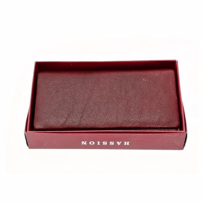 Portofel de dama, din piele naturala, visiniu, Hassion A01 purpleish-red - imagine 4