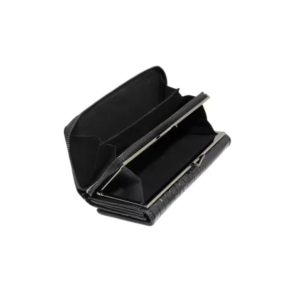 Portofel din Piele Naturală Lăcuită Negru cu Model 3D Aligator – Magrot 20245 - imagine 4