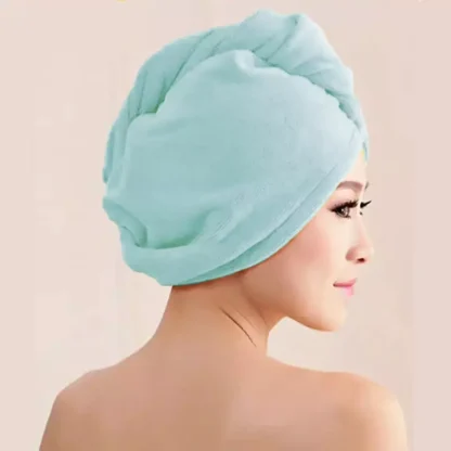 Prosop uscare par blue din microfibra tip boneta uscare rapida a parului model 20405 (1) Magrot