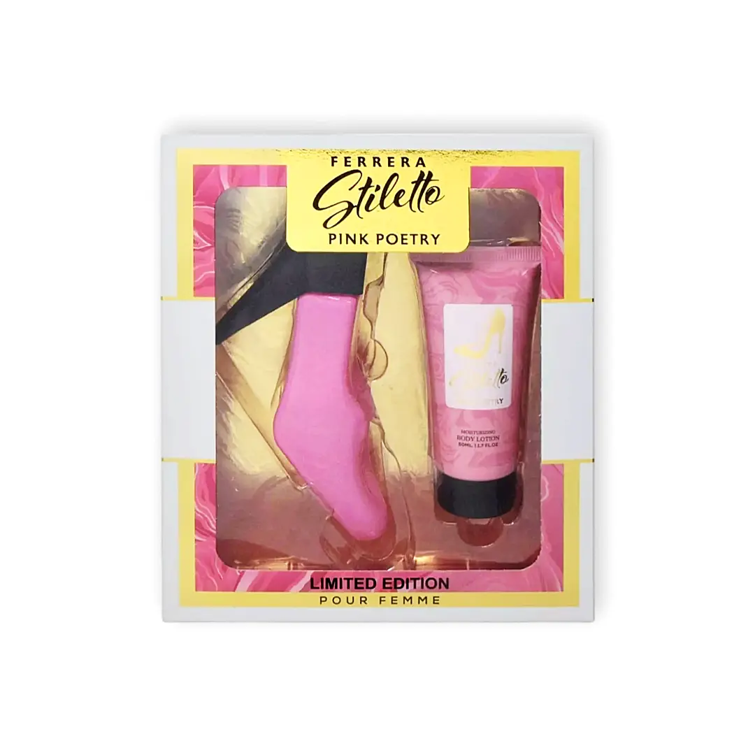 Set Cadou Stiletto Pink Poetry – Parfum si Crema de Corp