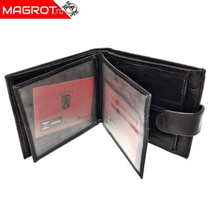 Portofel barbatesc, Hassion 7137, black, din piele naturala - imagine 4