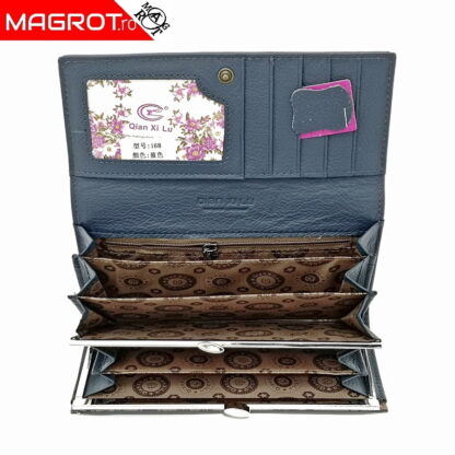 Portofel dama din piele naturala, albastru marin, Magrot shop 13740 - imagine 3
