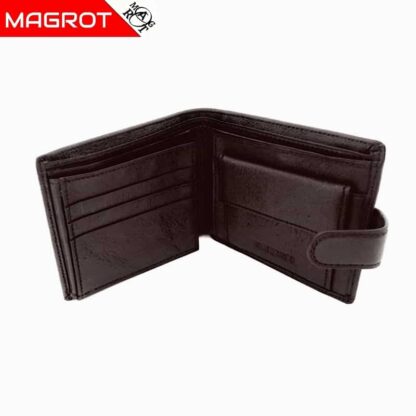 Portofel barbatesc maro din piele naturala magrot, Hassion f052 - imagine 3