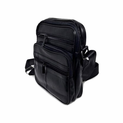 Borseta barbateasca de umar,din piele naturala, neagra, 19/16 cm, Magrot 215 - imagine 2