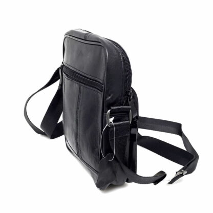 Borseta barbateasca de umar,din piele naturala, neagra, 19/16 cm, Magrot 215 - imagine 4