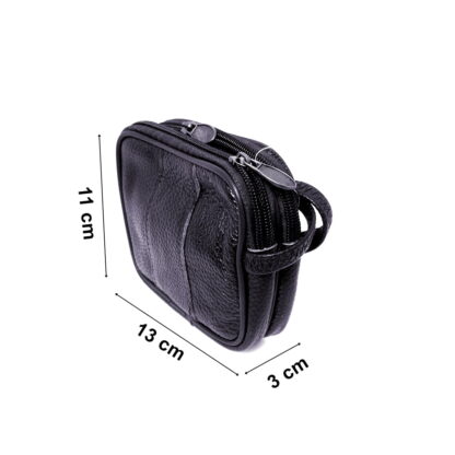Borseta mica de mana,, din piele naturala, 13/11 negru, Magrot, 2311 - imagine 4