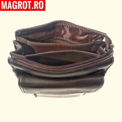 Borseta barbateasca, maro, buzunar cu sertar pentru carduri, 21/17 cm Magrot  663212 - imagine 2