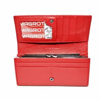 Portofel dama, piele Naturala rosu - model Magrot 13811 red - imagine 3