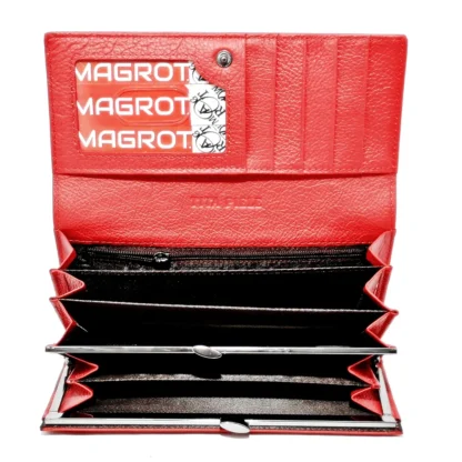 Portofel dama, piele Naturala rosu - model Magrot 13811 red - imagine 4