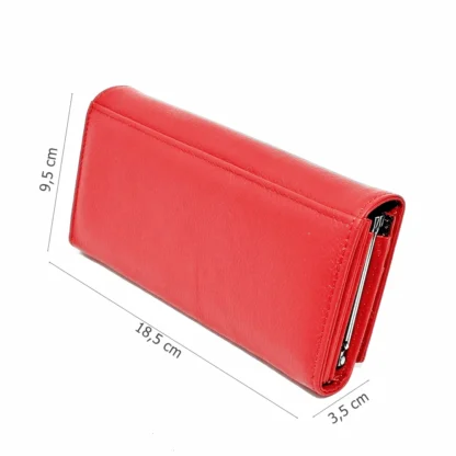 Portofel dama, piele Naturala rosu - model Magrot 13811 red - imagine 5