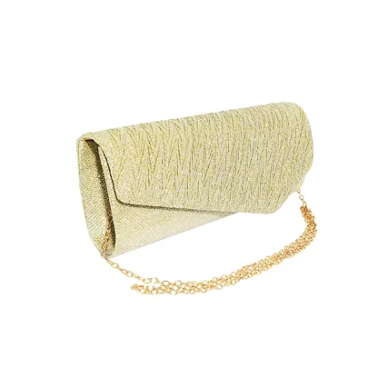 Geanta plic, pentru ocazii si petreceri, auriu sclipitor, 27 x 11 cm, Magrot 20340 - imagine 2